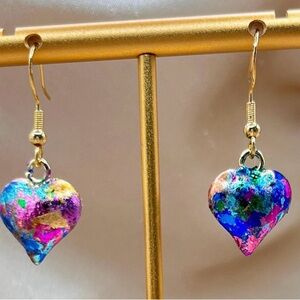 Colorful Heart Drop Earrings
